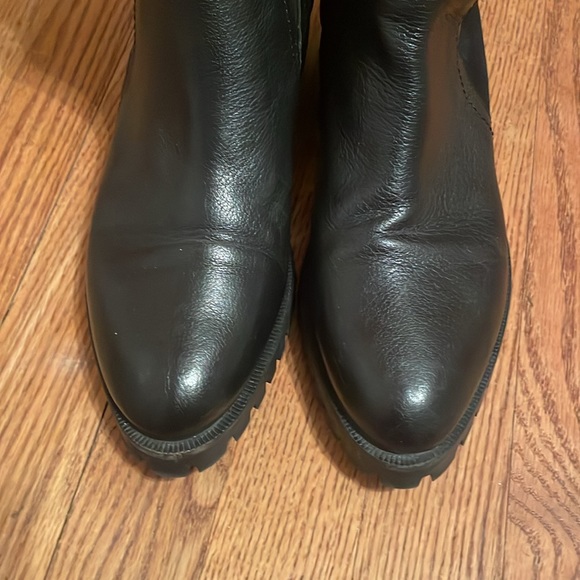 Napoleoni Black Leather Suede Ankle Boots Shearling Fur Sz 39 EU 9 US Italy - Picture 4 of 11